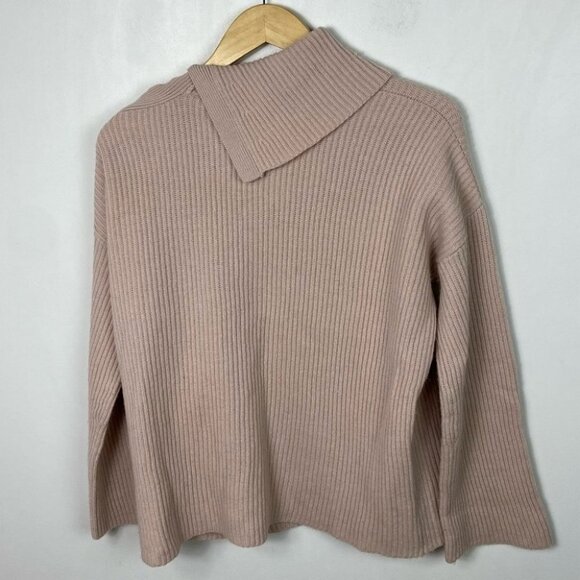 AllSaints Sura Tie Neck Wool Sweater Jumper Pink Size XS Shoulder Cutout Neutral - Picture 11 of 14